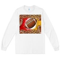 White team color red and gold football Long Sleeve Tee - MaliasSmallBusiness