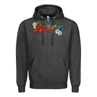 Charcoal Heather Lgbtq Peace With Daisy Zipper Hoodie - BundleAndBundleShop