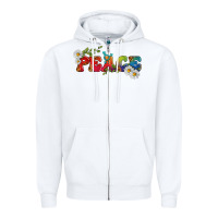 White Lgbtq Peace With Daisy Zipper Hoodie - BundleAndBundleShop
