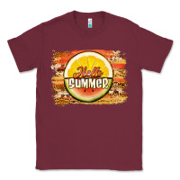Burgundy hello summer watermelon lemon Classic Tee - Jasminsmagicworld