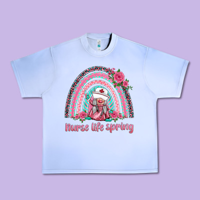 Nurse Life Spring Rainbow Urban Heavy Tee Designed By Barkaloodesign