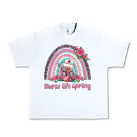 White nurse life spring rainbow Urban Heavy Tee - BarkalooDesign
