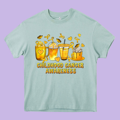 Childhood Cancer Awareness Coffee Cups Heavy Core Tee Designed By Texasbilliewilder