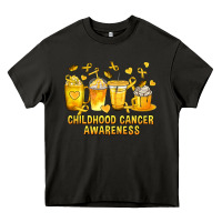 Asphalt Childhood Cancer Awareness Coffee Cups Heavy Core Tee - texasbilliewilder