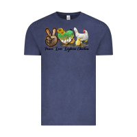 Vintage Denim Peace Love Leghorn Chicken Vintage Tee - LillyAllenDesigns