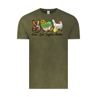 Vintage Olive Peace Love Leghorn Chicken Vintage Tee - LillyAllenDesigns