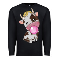 Black cute cow Premium Sweatshirt - texasbilliewilder