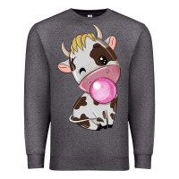 Charcoal Heather cute cow Premium Sweatshirt - texasbilliewilder
