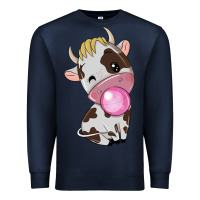 Navy cute cow Premium Sweatshirt - texasbilliewilder
