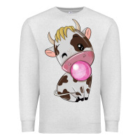 Oatmeal Heather cute cow Premium Sweatshirt - texasbilliewilder