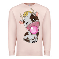 Pale Pink cute cow Premium Sweatshirt - texasbilliewilder