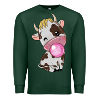 Sports Green cute cow Premium Sweatshirt - texasbilliewilder