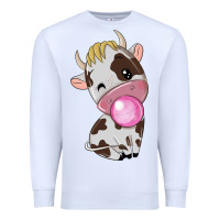 White cute cow Premium Sweatshirt - texasbilliewilder
