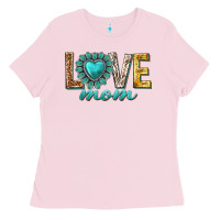 Bubblegum Pink love mom western Ladies Tee - texasbilliewilder
