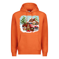 Carrot Christmas gnomes with red truck Premium Hoodie - NancyCooperArtShop