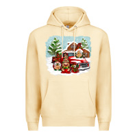 Pina Colada Christmas gnomes with red truck Premium Hoodie - NancyCooperArtShop