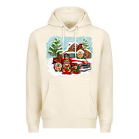 Tofu Christmas gnomes with red truck Premium Hoodie - NancyCooperArtShop