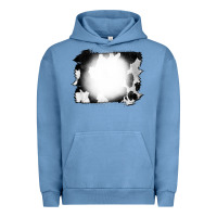 Pigment Pebble Blue Cowhide Bleached Urban Hoodie - CowCowDesign