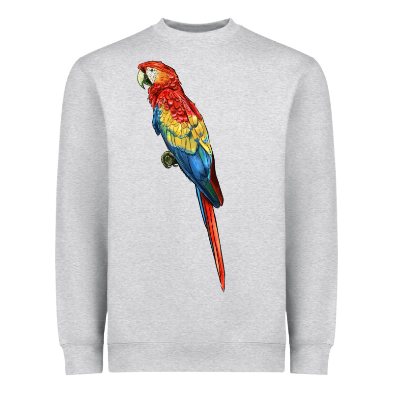 Scarlet Macaw Parrot Heavyweight Sweatshirt by LillyAllenDesigns | Teevron