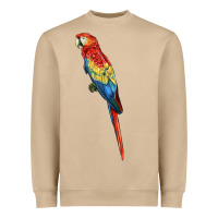 Mushroom Scarlet Macaw Parrot Heavyweight Sweatshirt - LillyAllenDesigns