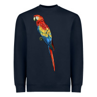 Navy Scarlet Macaw Parrot Heavyweight Sweatshirt - LillyAllenDesigns