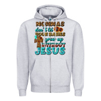 Heather Grey Mommas Don't Let Your Babies Grow  Up Without Jesus Zipper Hoodie - BundleAndBundleShop