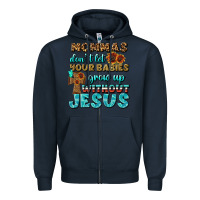 Navy Mommas Don't Let Your Babies Grow  Up Without Jesus Zipper Hoodie - BundleAndBundleShop