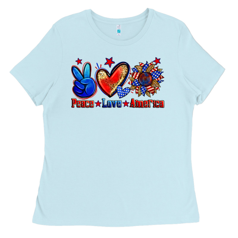Peace Love America Ladies Tee by Zillion Design Studio | Teevron