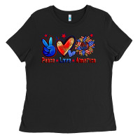 Black peace love america Ladies Tee - Zillion Design Studio
