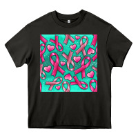 Asphalt Cancer Ribbon with Heart Heavy Core Tee - texasbilliewilder