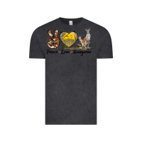 Vintage Black Peace Love Kangaroo Vintage Tee - LillyAllenDesigns