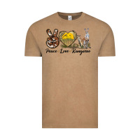 Vintage Coffee Peace Love Kangaroo Vintage Tee - LillyAllenDesigns