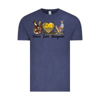 Vintage Denim Peace Love Kangaroo Vintage Tee - LillyAllenDesigns