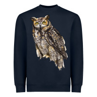 Navy Great Horned Owl Heavyweight Sweatshirt - LillyAllenDesigns