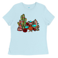 Baby Blue christmas turkey Ladies Tee - JahusDesignShop