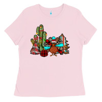 Bubblegum Pink christmas turkey Ladies Tee - JahusDesignShop
