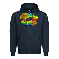 Navy Lgbtq Pride Rainbow Lips Zipper Hoodie - BundleAndBundleShop