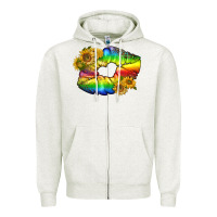 Oatmeal Heather Lgbtq Pride Rainbow Lips Zipper Hoodie - BundleAndBundleShop