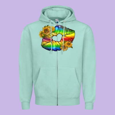 Lgbtq Pride Rainbow Lips Zipper Hoodie Designed By Bundleandbundleshop
