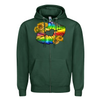 Sports Green Lgbtq Pride Rainbow Lips Zipper Hoodie - BundleAndBundleShop