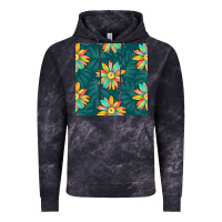 Cloud Black colorful tropical flowers seamless pattern Vintage Hoodie - BundleAndBundleShop