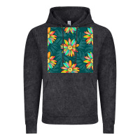 Vintage Black colorful tropical flowers seamless pattern Vintage Hoodie - BundleAndBundleShop