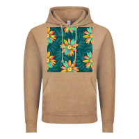 Vintage Coffee colorful tropical flowers seamless pattern Vintage Hoodie - BundleAndBundleShop