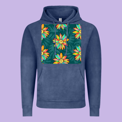 Colorful Tropical Flowers Seamless Pattern Vintage Hoodie Designed By Bundleandbundleshop