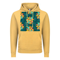 Vintage Mustard colorful tropical flowers seamless pattern Vintage Hoodie - BundleAndBundleShop