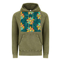 Vintage Olive colorful tropical flowers seamless pattern Vintage Hoodie - BundleAndBundleShop