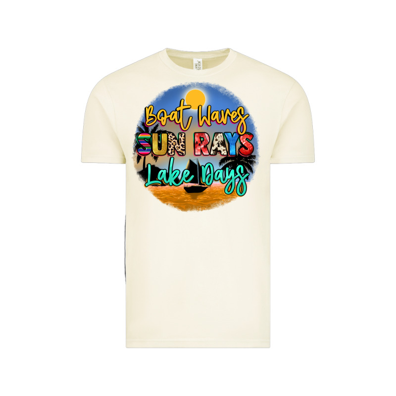 Boat Waves Sun Rays Lake Days Vintage Tee by NancyCooperArtShop | Teevron