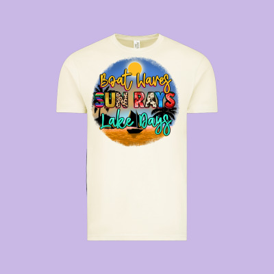 Boat Waves Sun Rays Lake Days Vintage Tee Designed By Nancycooperartshop