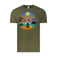 Vintage Olive boat waves sun rays lake days Vintage Tee - NancyCooperArtShop