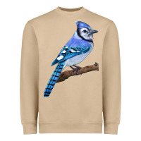 Mushroom Blue Jay Bird Heavyweight Sweatshirt - LillyAllenDesigns